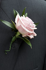 玫瑰扣眼男性引座员翻领婚礼粉色图片