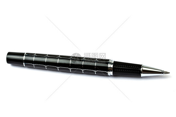 黑色球点 Pen 孤立于白色宏观签名圆珠笔对角线办公室贸易金属学习笔记工具图片