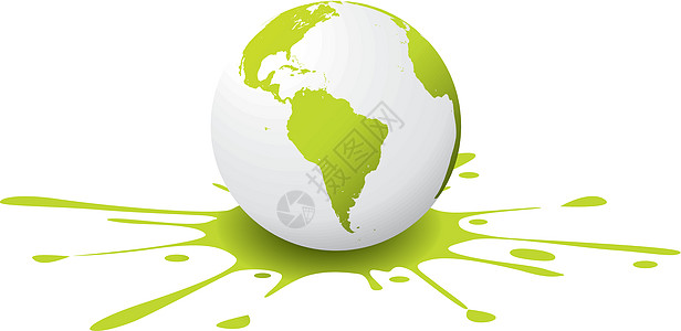 带涂料喷洒环球行星绿色白色图片