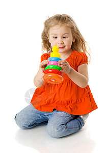 4岁女童橙子金发喜悦长发身体孩子幸福福利毛皮童年图片