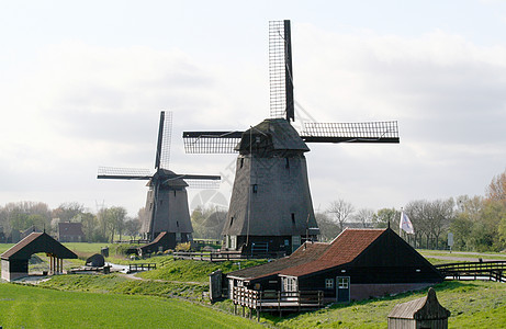 荷兰风车建筑学地标历史活力历史性图片