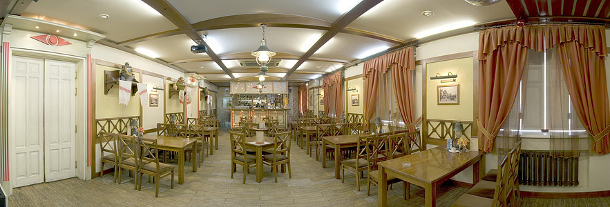 餐厅大厅奢华风格木头环境用餐窗帘食物座位庆典盘子图片