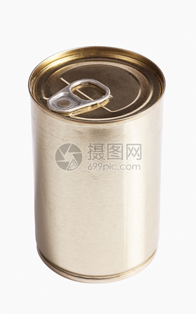 食品罐金属水平装罐金子午餐白色反射垃圾空白杂货图片
