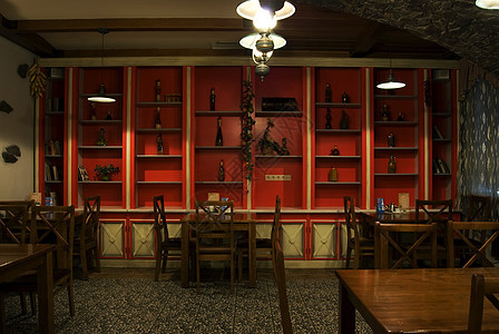 餐厅大厅家具木头风格餐具服务食物庆典装饰奢华建筑图片