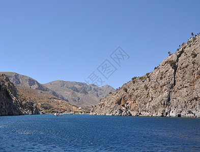 卡利姆诺斯岛悬崖土地航行天空石头蓝色海岸线入口海浪天蓝色图片