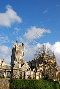 格鲁斯特大教堂崇拜城市地标信仰蓝色英语教会遗产场景天空图片