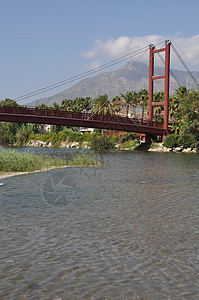 巴努斯岛桥棕榈建筑学工程吸引力海滩纪念碑历史金属城市电缆图片