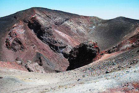 伏尔卡诺埃塔纳天空灰尘火山烟雾蓝色图片