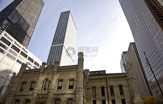 芝加哥市风景建筑物办公室城市天际天空摩天大楼建筑学图片