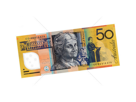 澳大利亚 五十美元注笔记货币现金收藏蓝色图片