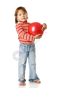 女孩拿着球幸福乐趣活动快乐女性常态喜悦孩子微笑游戏图片