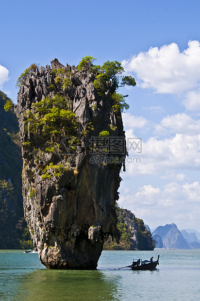 詹姆斯邦德岛热带太阳侵蚀情调石灰石树木海岸编队天空海洋图片