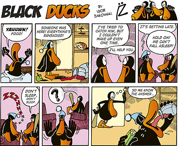 睡觉漫画黑鸭 第32集背景