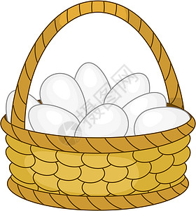 带白蛋的篮子柳条蛋壳家禽农场购物食品手工营养杂货店农业图片