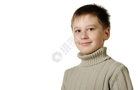 男孩的肖像儿子微笑男生工作室毛衣喜悦乐趣套衫童年幸福图片