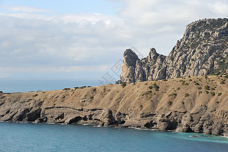 海和山海洋冲浪岩石蓝色旅行热带海浪假期山脉支撑图片