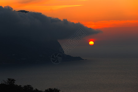 日落旅行场景日出风景橙子天堂波纹岛屿海浪阳光图片