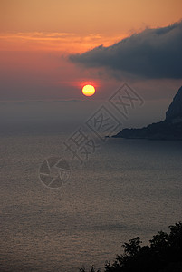 海洋上晒太阳天堂风景天气太阳森林岛屿波纹日落旅行阳光图片