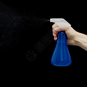 喷雾器工具化学品洗涤剂蓝色液体黑色瓶子家政整理家庭图片