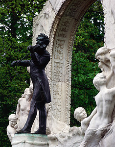 在维也纳的约翰·施特劳斯雕像图片