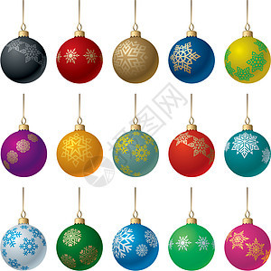 圣诞舞会集季节设计形状红色雪花灰色紫色金子元素橙子图片