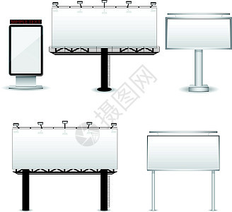矢量广告牌白色促销木板控制板账单营销框架海报横幅公告图片