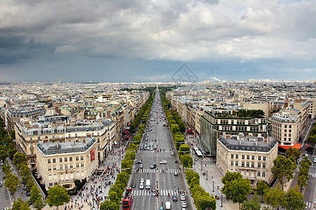 巴黎空中观察极乐世界地标城市交通天空景观灰色全景中心蓝色图片