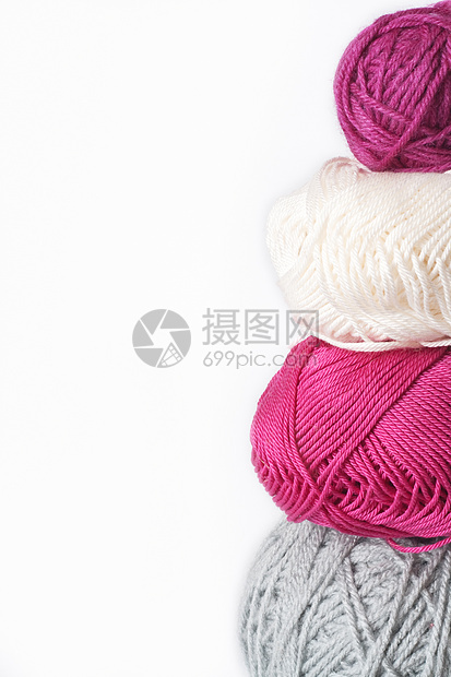 编织毛线的球珠棉布紫色粉色羊毛爱好材料工具黄色工艺钩针图片