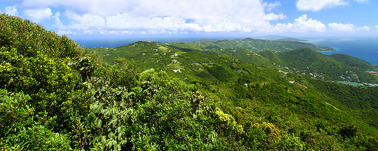 托尔托拉全景蓝色植被爬坡天空旅游海岸线森林海洋气氛天堂图片