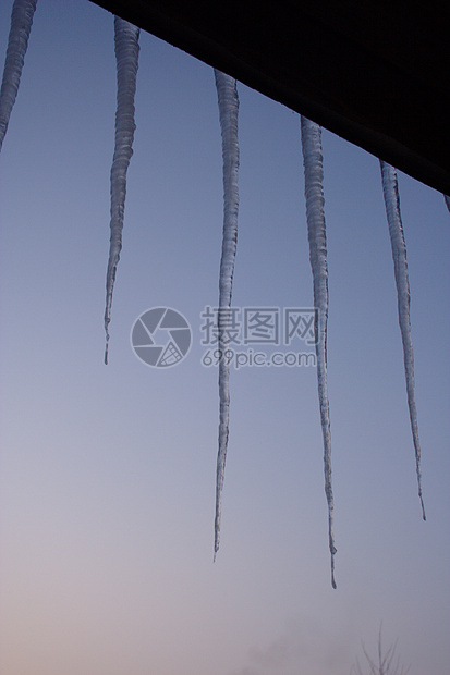 冰柱天空房子冻结水晶太阳图片