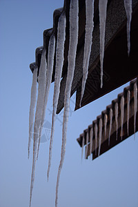 冰柱太阳天空房子冻结水晶图片