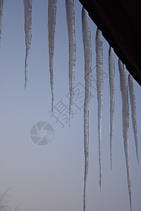 冰柱冻结水晶太阳房子天空图片