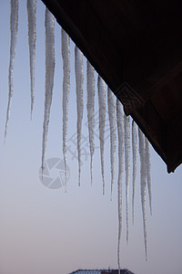 冰柱房子水晶太阳冻结天空图片