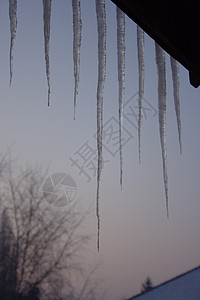 冰柱太阳水晶房子天空冻结图片