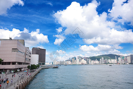 香港全景中心蓝色景观金融建筑场景旅游市中心旅行图片