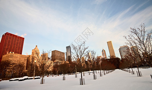 芝加哥市中心市城市景观街道摩天大楼建筑学商业办公室旅行反射天际图片