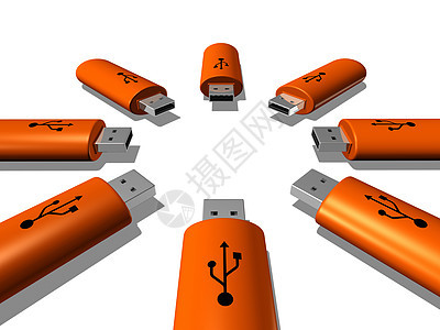 USB 键白色硬件安全备份电子硬盘电缆贮存优盘记忆图片