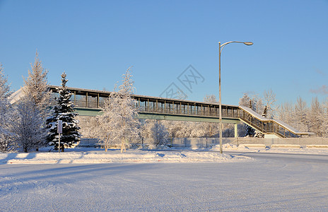 覆盖在校儿童跨公路的步行道 (为学校儿童提供环路至交叉公路)图片