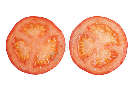 番茄片果汁红色美味植物宏观蔬菜白色图片