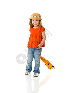 4岁女童白色金发天气微笑帽子头发幸福工作室女孩牛仔裤图片
