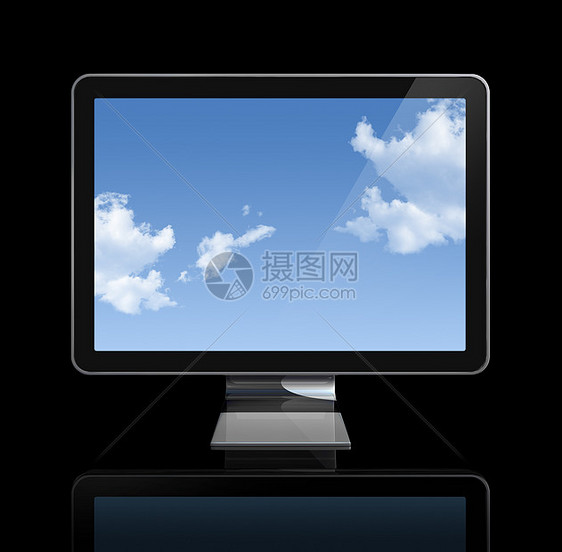 3D电视屏幕展示平面电子产品监视器天空电影技术电脑显示器黑色视频图片