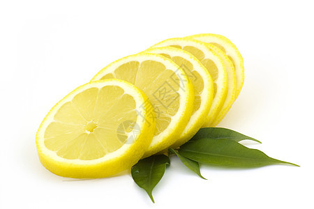 柠檬片黄色种子香橼饮食食物果汁甜点叶子白色水果图片