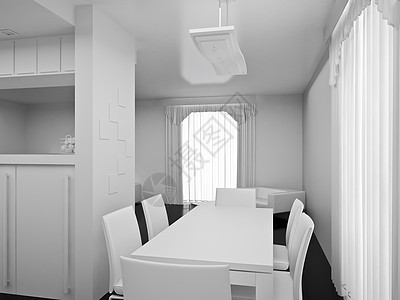 内部的聚光灯地面建筑学椅子装饰房间风格厨房插图窗户图片