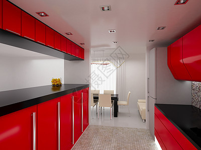 内部的插图建筑学风格窗户桌子椅子厨房地面房子装饰图片