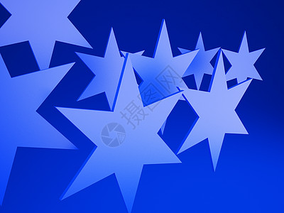 恒星星装饰品星星风格蓝色团体插图装饰背景图片