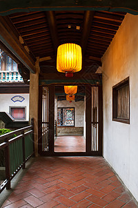 中华传统走廊通道建筑学场景窗户木头房子门厅建筑风景图片
