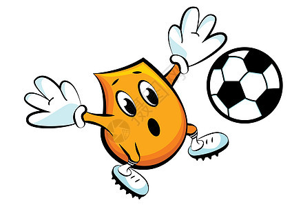 布林基踢足球黑色绘画训练运动爱好乐趣橙子吉祥物足球卡通片图片
