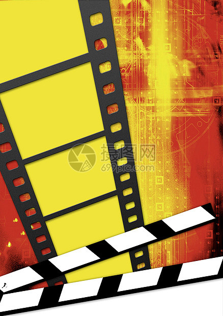 电影业摄影隔板生产电影视频娱乐幻灯片海报插图图片