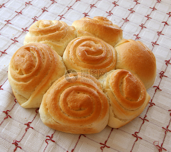 开胃面包糕点营养食物早餐团体芳香烘烤碳水脆皮花形图片