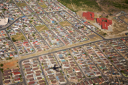 来自开普敦的空中视图绿色飞机街道房屋建筑学房子村庄民众城市社区图片